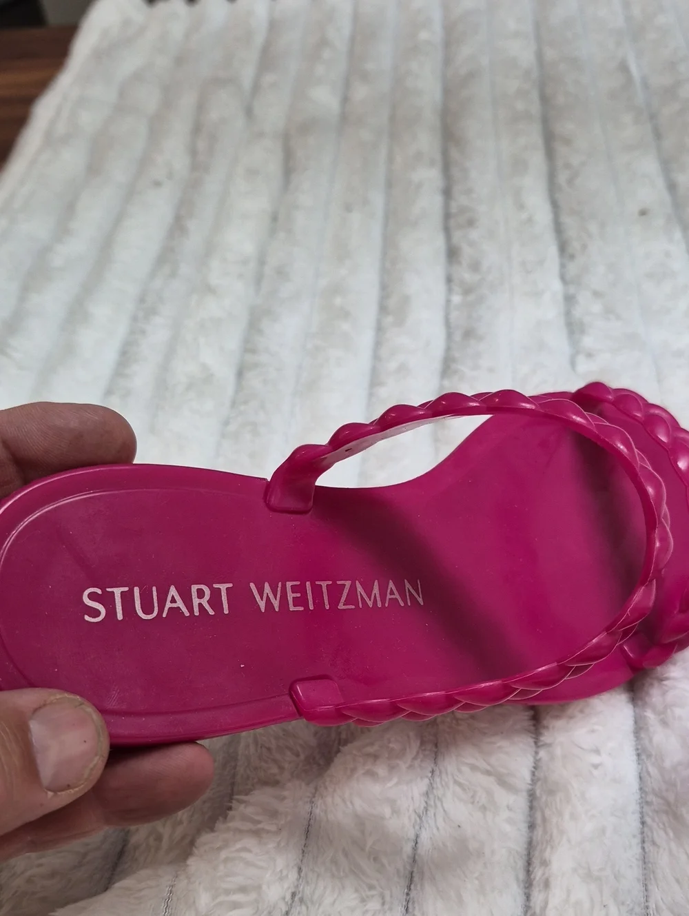 NWT Stuart Weitzman Braida Sawyer Jelly Orchid Sandals Size 7 $120